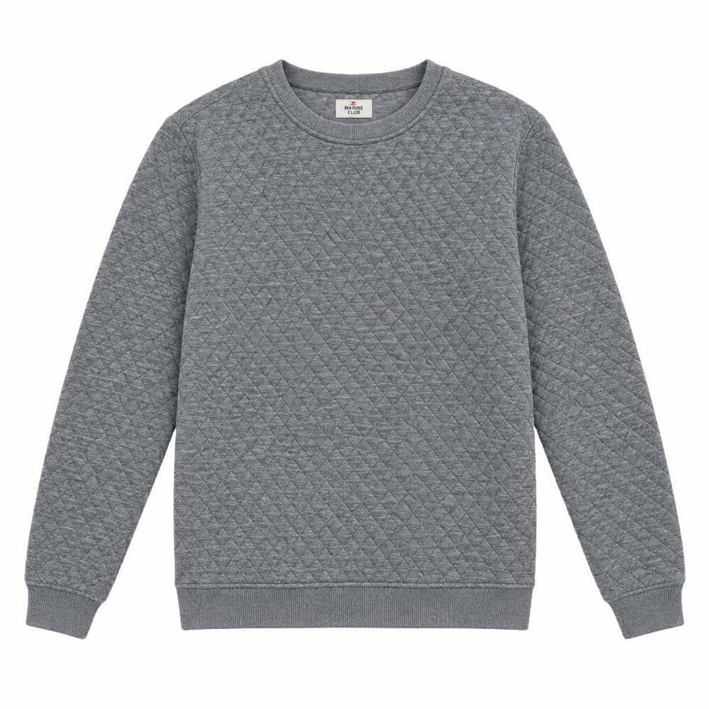 Marine Layer Corbet Quilted Crewneck Men Size Large Grey Sweatshirt